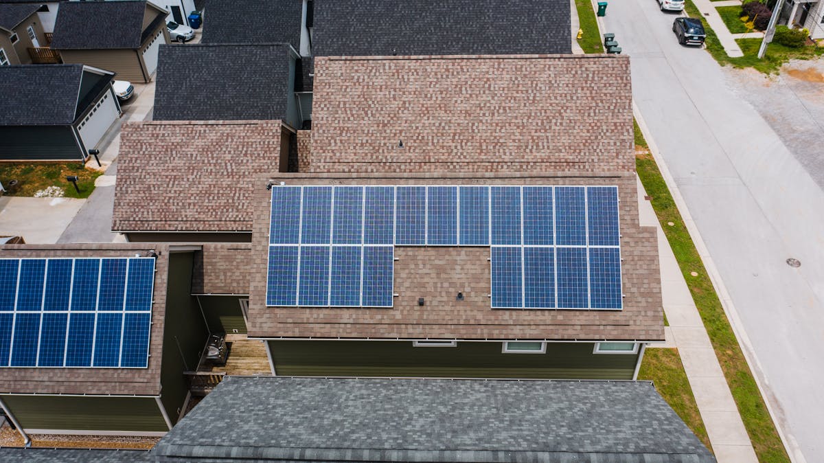 Homes with solar rooftops