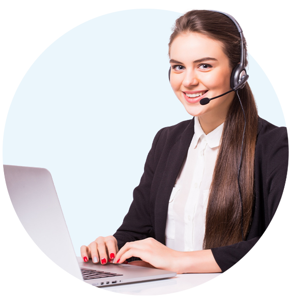 Smiling energy specialist wearing a headset